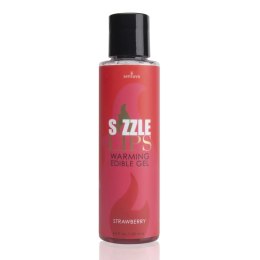 Sensuva Sizzle Lips Żel rozgrzewający jadalny truskawkowy 125 ml Sensuva