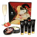 Shunga Geishas Secret Kit Sparkling Strawberry Wine - Zestaw Miniatur do Masażu i Pielęgnacji Shunga