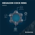 Boners Hexagon - silikonowy pierścień intymny z kulkami stalowymi