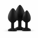 EasyToys Zestaw 3 Anatomicznych Zatyczek Silikonowych z Kryształkami Heart