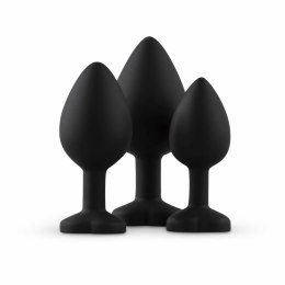 EasyToys Zestaw 3 Anatomicznych Zatyczek Silikonowych z Kryształkami Heart