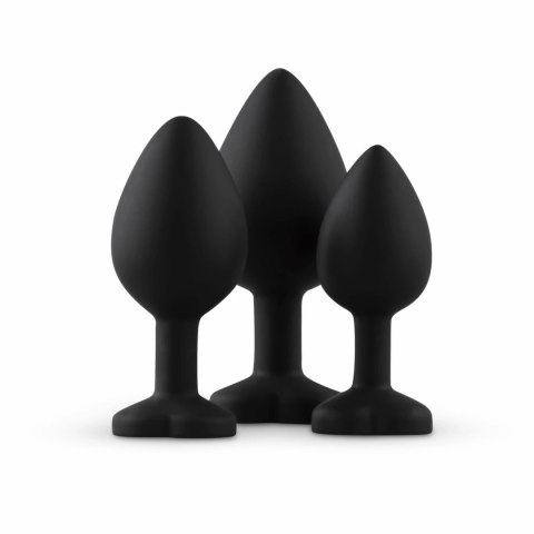 EasyToys Zestaw 3 Anatomicznych Zatyczek Silikonowych z Kryształkami Heart