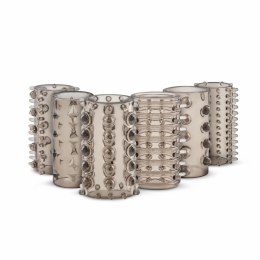 TOYJOY Zestaw 6 elastycznych nakładek teksturowanych, przezroczysty