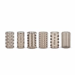 TOYJOY Zestaw 6 elastycznych nakładek teksturowanych, przezroczysty