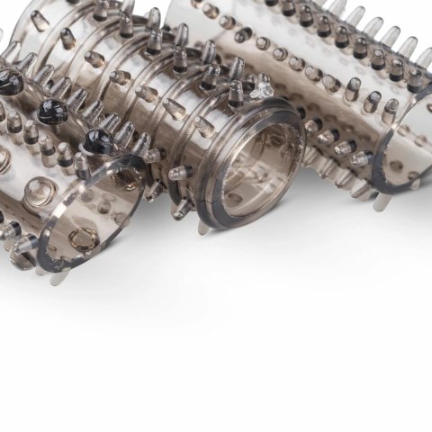 TOYJOY Zestaw 6 elastycznych nakładek teksturowanych, przezroczysty