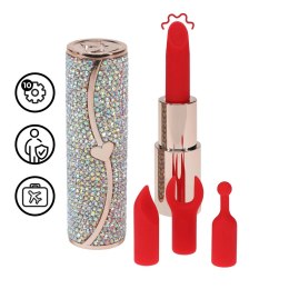 Loveline Sparkle Lipstick Vibrator Iridescent - Stylowy model z 4 nakładkami Loveline by Shots