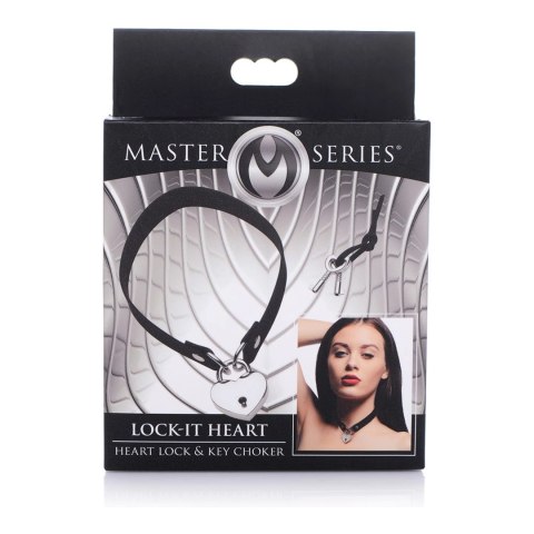 XR Brands Choker Locking Heart z zamkiem serce, czarny, regulowany XR Brands