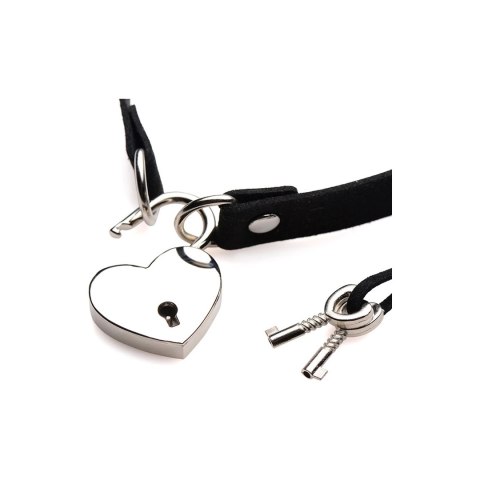 XR Brands Choker Locking Heart z zamkiem serce, czarny, regulowany XR Brands