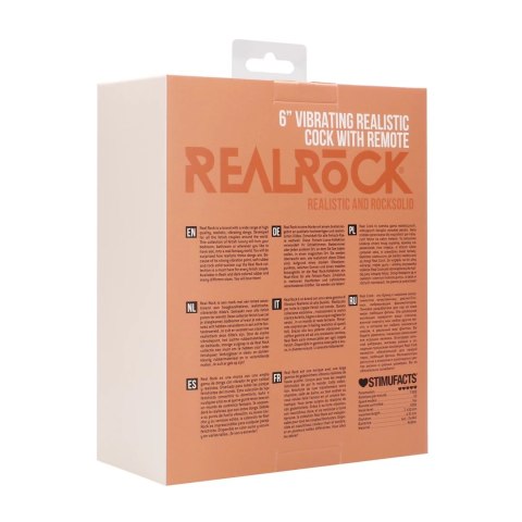 RealRock Wibrujący model anatomiczny z pilotem 15 cm, kolor cielisty RealRock by Shots