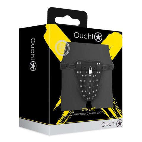OUCH! Xtreme Pas Intymny PU Skorzany z Regulowanymi Paskami Czarny Ouch! by Shots