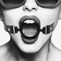 Ouch! Silikonowy anatomiczny knebel z kulką, regulowany, czarny Ouch! by Shots