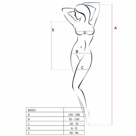 Passion BS025 Bodystocking biała sukienka kabaretka one size Passion
