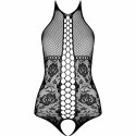 Passion BS094 Czarny Bodystocking elastyczny siateczkowy, uniwersalny Passion