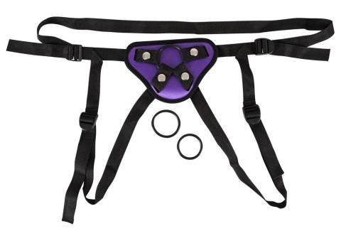 You2Toys Zestaw uprząż z 3 pierścieniami regulowanymi fioletowo-czarny You2Toys