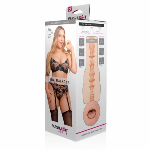 Fleshlight Girls Mia Malkova Headshot - model z teksturą spiralną, naturalny kolor Fleshlight