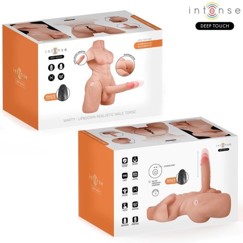 INTENSE Deep Touch Marty Torso z funkcją ruchu i wibracją, pilot, 6,2 kg INTENSE BODIES & MASTURBATORS