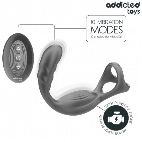 Addicted Toys Model 8435565959890 - Podwojny pierścień z pilotem i wibracją ADDICTED