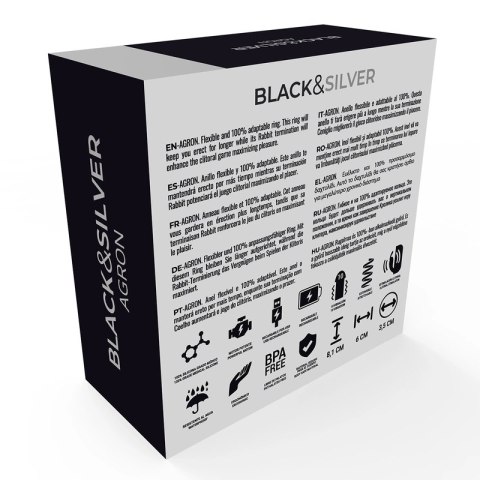 BLACK&SILVER Agron - pierścień silikonowy z pilotem WATCHME, czarny BLACK&SILVER