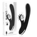 Black & Silver Johnny Vibe Bunny - silikonowy model z wibracjami USB 24 cm BLACK&SILVER