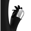 Black & Silver Johnny Vibe Bunny - silikonowy model z wibracjami USB 24 cm BLACK&SILVER