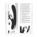 Black & Silver Johnny Vibe Bunny - silikonowy model z wibracjami USB 24 cm BLACK&SILVER