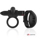 Black&Silver Burton - Pierścień wibrujący z pilotem WatchMe, silikonowy BLACK&SILVER