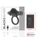 Black&Silver Burton - Pierścień wibrujący z pilotem WatchMe, silikonowy BLACK&SILVER
