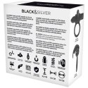 Black&Silver Burton - Pierścień wibrujący z pilotem WatchMe, silikonowy BLACK&SILVER
