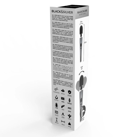 Black&Silver Dexter - Masażer Rożdżka 10 Trybow Silikon USB 30,6cm BLACK&SILVER