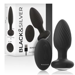 Black&Silver Welss - silikonowy rotacyjny system intymny z pilotem IPX6 BLACK&SILVER