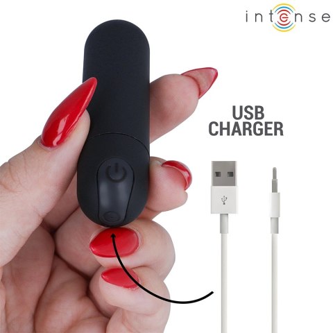 Intense Karen Mini czarny - kompaktowy stymulator wibracyjny USB INTENSE