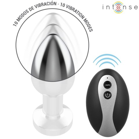 Intense Plug LED Metalowy Korek Anatomiczny M z Pilotem i Wibracją INTENSE