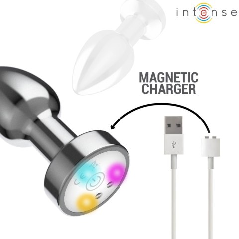 Intense Plug LED Metalowy Korek Anatomiczny M z Pilotem i Wibracją INTENSE