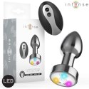 Intense Plug LED S - Metalowy wibrujący korek analny z pilotem INTENSE