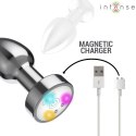 Intense Plug LED S - Metalowy wibrujący korek analny z pilotem INTENSE