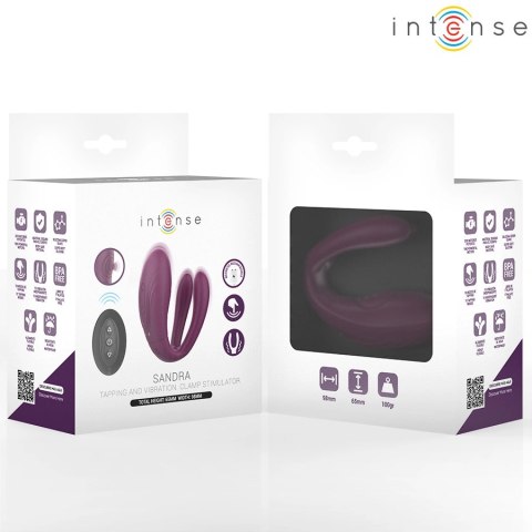 Intense Sandra - Stymulator wibracyjno-pukający z pilotem, silikonowy INTENSE