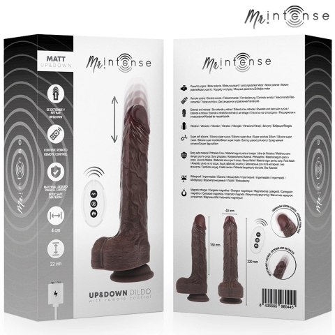 MR INTENSE Matt - Model z ruchem wertykalnym, pilot, silikon 22 cm szary MR. INTENSE