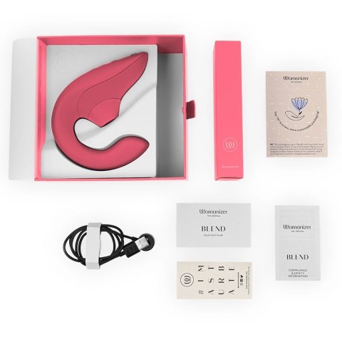 Womanizer Blend Rabbit Vibrant Rose - Wibrator z technologią powietrzną, IPX7 WOMANIZER