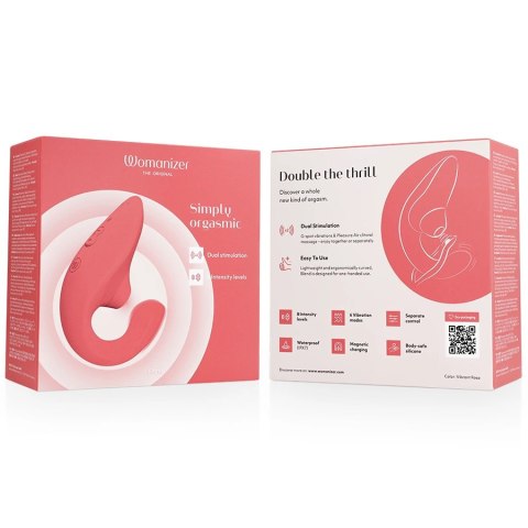 Womanizer Blend Rabbit Vibrant Rose - Wibrator z technologią powietrzną, IPX7 WOMANIZER