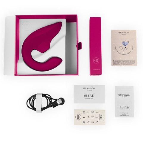 Womanizer Blend Rabbit - stymulator powietrzny i wibracyjny, żywy roż WOMANIZER