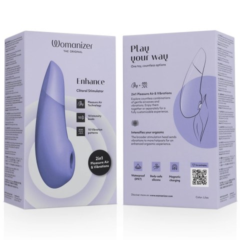 Womanizer Enhance Lilac - stymulator 2w1 z technologią Pleasure Air, liliowy WOMANIZER