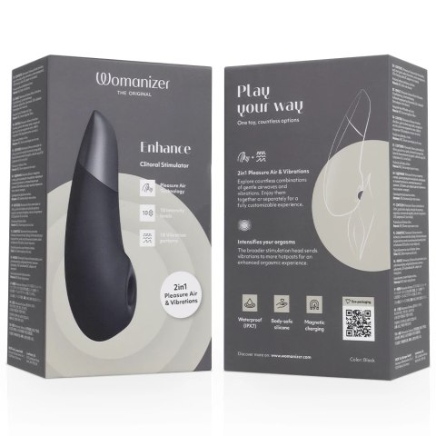 Womanizer Enhance czarny - stymulator 2w1 z technologią powietrzną i wibracjami WOMANIZER
