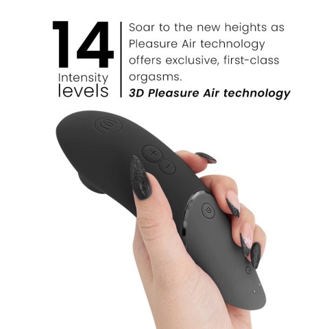 Womanizer Next Czarny - Intymny Stymulator Powietrzny 3D Climax Control WOMANIZER