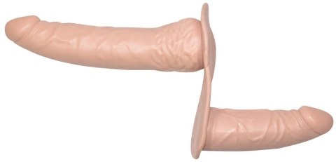You2Toys Zestaw Double Straps - Pas z podwojnym modelem intymnym, beżowy You2Toys