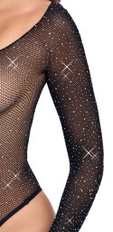 Cottelli Fantasy Body Glitter S-L czarny siateczkowy z kryształkami Fantasy by Cottelli