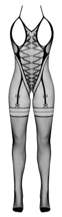 Cottelli Fantasy Catsuit S-L czarny, siateczkowy, otwarty biust Fantasy by Cottelli