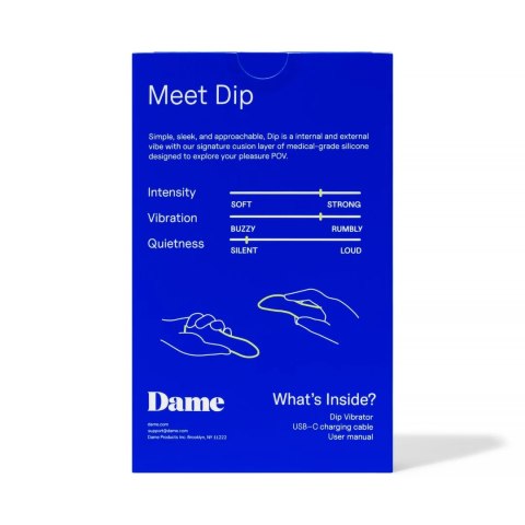 Dame Dip 2.0 - wielofunkcyjny model intymny USB-C, wyższy korpus Dame