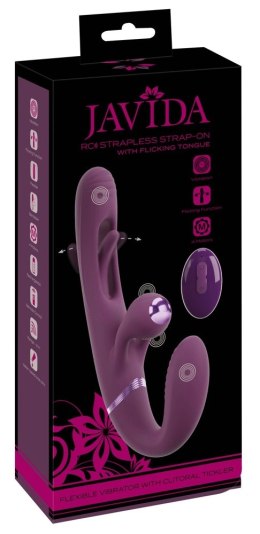 Javida Strapless Strap-On Flic podwojny wibrator z pilotem, silikon JAVIDA