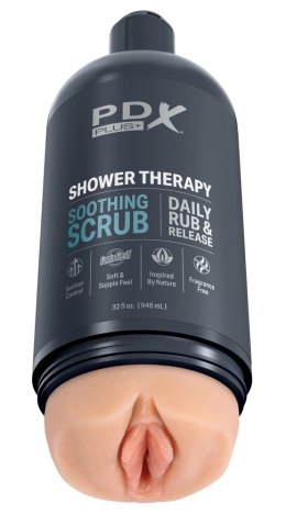 PDX Plus Shower Soothing Scrub - Dyskretna maszyna intymna, butelka szamponu, 20,7 cm PDX