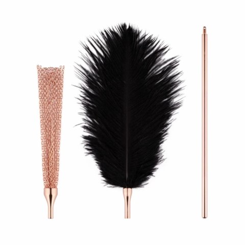 Rosy Gold Feather Tickler & Whip 2w1 - Roża Złota, elegancki design Rosy Gold